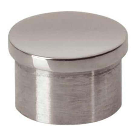 , End Cap, Flush, For 1 Tubing, Polished Stainless Steel